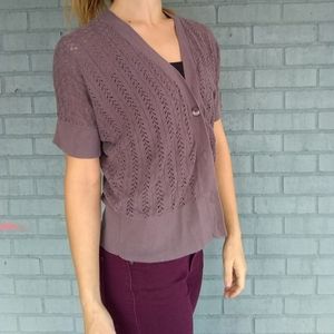 LOFT dusty plum short sleeve cardigan